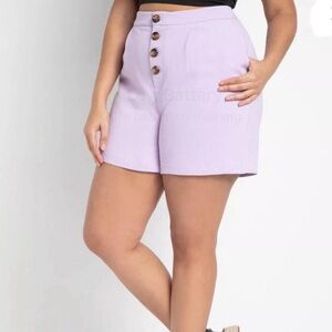 Eloquii High Waist Lavender Summer Shorts